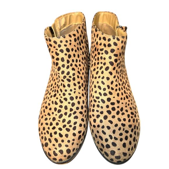 Cat & Jack 5 Girl's Chelsea Cheetah Print Ankle Boots  Kids Zipper Women's Shoes - Picture 3 of 7